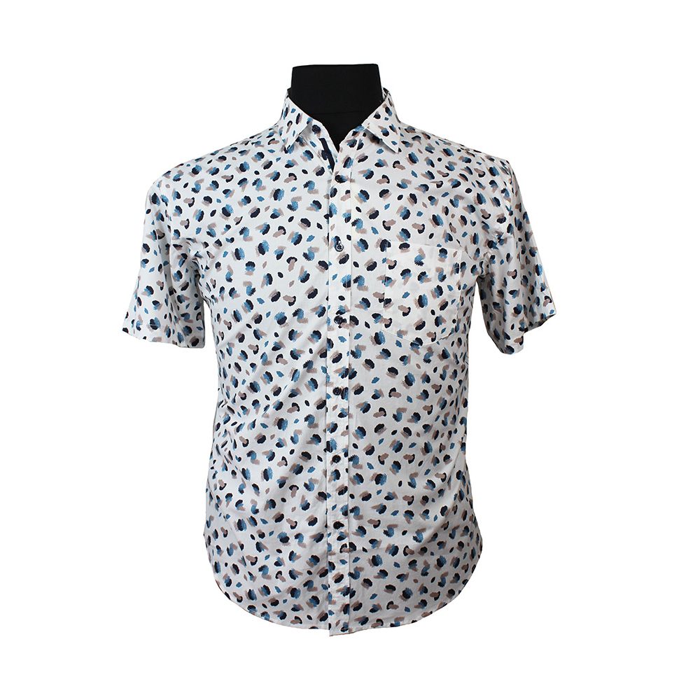 MRMR Paint Spot Short Sleeve Shirt Teal