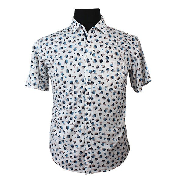 MRMR Paint Spot Short Sleeve Shirt Teal-shop-by-brands-Beggs Big Mens Clothing - Big Men's fashionable clothing and shoes