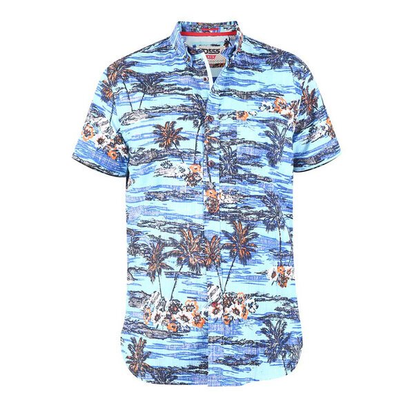 D555 Charford Tropical Short Sleeve Shirt-shop-by-brands-Beggs Big Mens Clothing - Big Men's fashionable clothing and shoes
