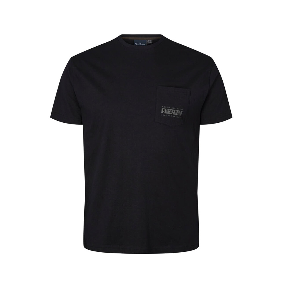 North 56 Logo Pocket Tee Crew Neck Black