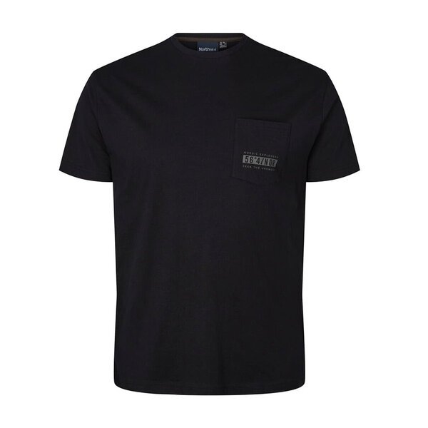 North 56 Logo Pocket Tee Crew Neck Black-shop-by-brands-Beggs Big Mens Clothing - Big Men's fashionable clothing and shoes