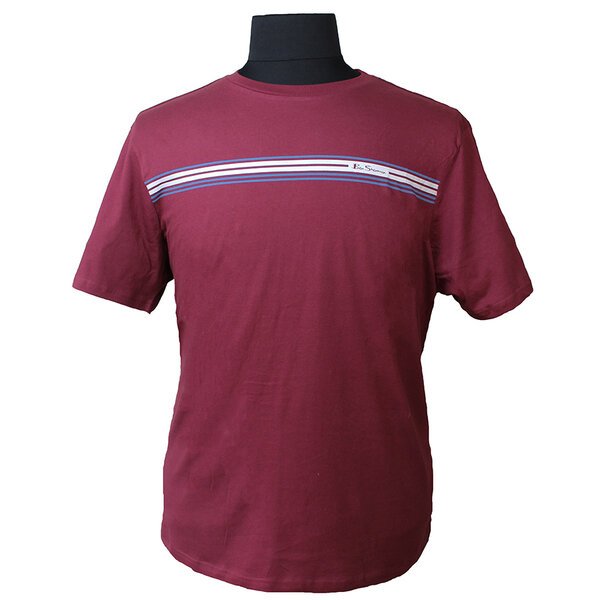 Ben Sherman Signature Stripe Tee Wine-shop-by-brands-Beggs Big Mens Clothing - Big Men's fashionable clothing and shoes