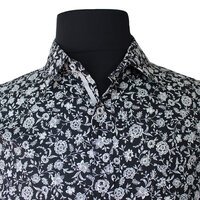 MRMR Black White Floral LS Shirt