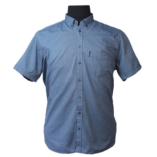 Ben Sherman Oxford SS Shirt Slate Blue-shop-by-brands-Beggs Big Mens Clothing - Big Men's fashionable clothing and shoes
