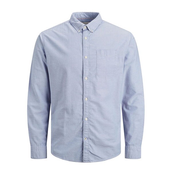 Jack and Jones Classic Oxford Long Sleeve Shirt Sky Blue-shop-by-brands-Beggs Big Mens Clothing - Big Men's fashionable clothing and shoes