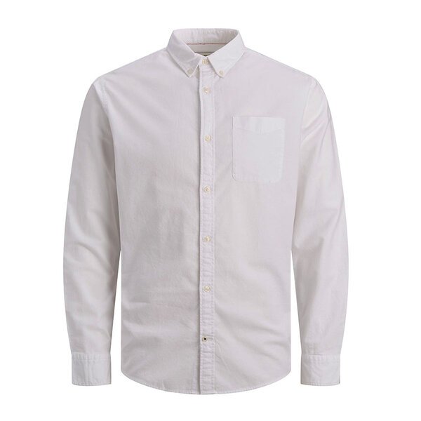 Jack and Jones Classic Oxford Long Sleeve Shirt White-shop-by-brands-Beggs Big Mens Clothing - Big Men's fashionable clothing and shoes