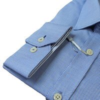 Brooksfield Small Pattern Blue Business Shirt