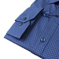 Brooksfield Small Dot Pattern Navy Business Shirt