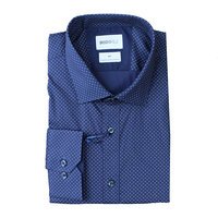 Brooksfield Small Dot Pattern Navy Business Shirt