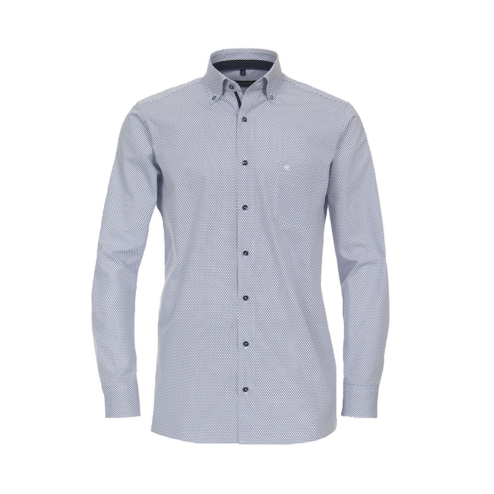 Casa Moda Circle Pattern Business Shirt Blue