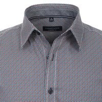 Casa Moda Diamond Pattern Cotton LS Shirt Navy Orange