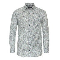 Casa Moda Olive Leaf Print Business Shirt