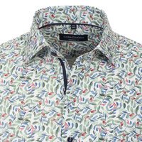 Casa Moda Olive Leaf Print Business Shirt