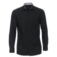 Casa Moda Black Business Shirt with Contrast Trim Detail