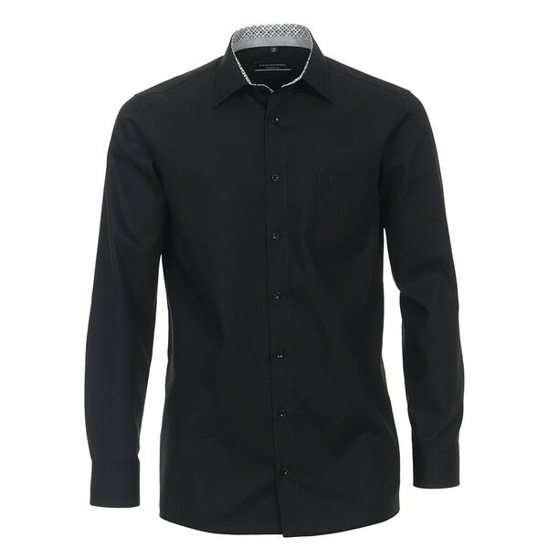 Casa Moda Black Business Shirt with Contrast Trim Detail-shop-by-brands-Beggs Big Mens Clothing - Big Men's fashionable clothing and shoes
