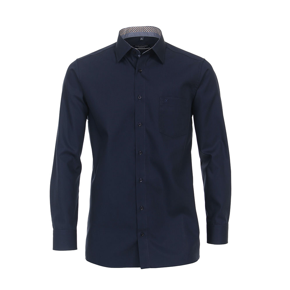 Casa Moda Navy Business Shirt With Contrast Trim Detail