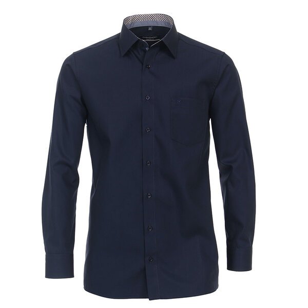 Casa Moda Navy Business Shirt With Contrast Trim Detail-shop-by-brands-Beggs Big Mens Clothing - Big Men's fashionable clothing and shoes