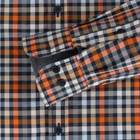 Casa Moda Small Check Orange LS Shirt