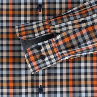 Casa Moda Small Check Orange LS Shirt