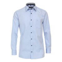 Casa Moda Sky Blue Business Shirt With Contrast Trim Detail