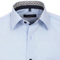 Casa Moda Sky Blue Business Shirt With Contrast Trim Detail