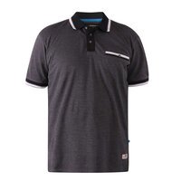 D555 Westbourne Contrast collar and pocket Polo Charcoal