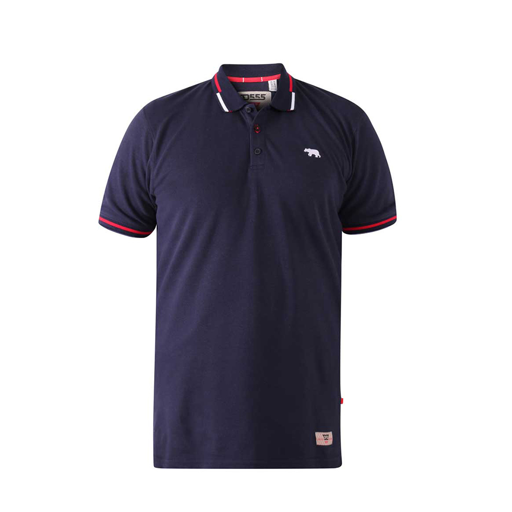 D555 Sloane Navy plain Tipping Collar Polo