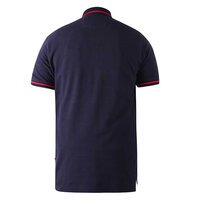 D555 Sloane Navy plain Tipping Collar Polo