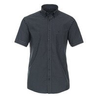 Casa Moda Navy Petrol Dark Check Cotton SS Shirt