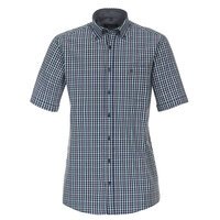 Casa Moda Navy Small Neat Check Cotton SS Shirt