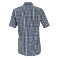 Casa Moda Navy Small Neat Check Cotton SS Shirt