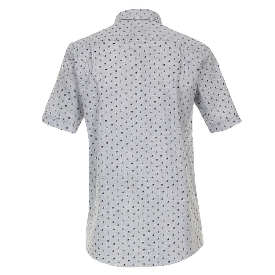 Casa Moda Grey Navy Sail Boat Cotton SS Shirt - Casa Moda is one of ...