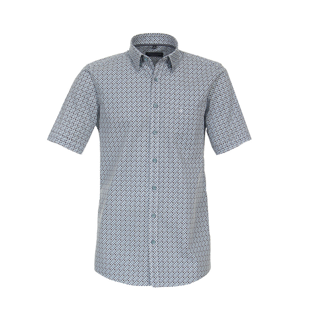 Casa Moda Blue Diamond Pattern SS Shirt