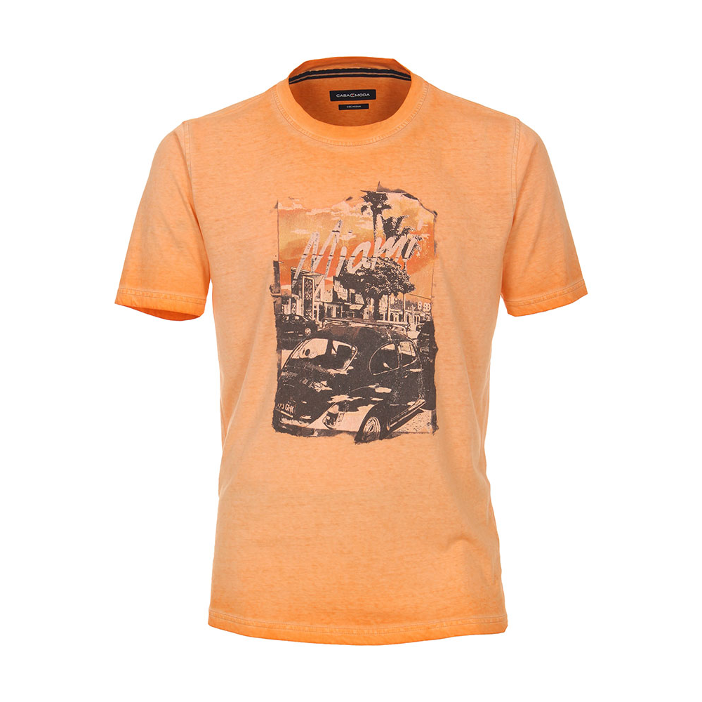 Casa Moda Orange Cold Dyed Fine Cotton Tee 