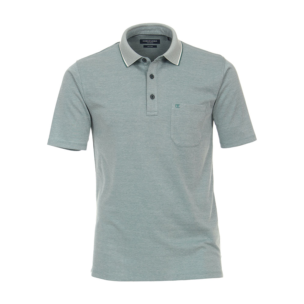 Casa Moda Plain Easy Care Polo with trim Olive