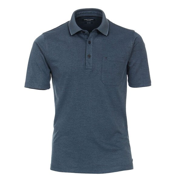 Casa Moda Plain Easy Care Polo with trim Blue-shop-by-brands-Beggs Big Mens Clothing - Big Men's fashionable clothing and shoes