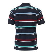 Casa Moda Navy Aqua Striped Polo Easy Care