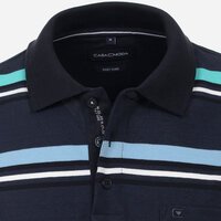 Casa Moda Navy Aqua Striped Polo Easy Care