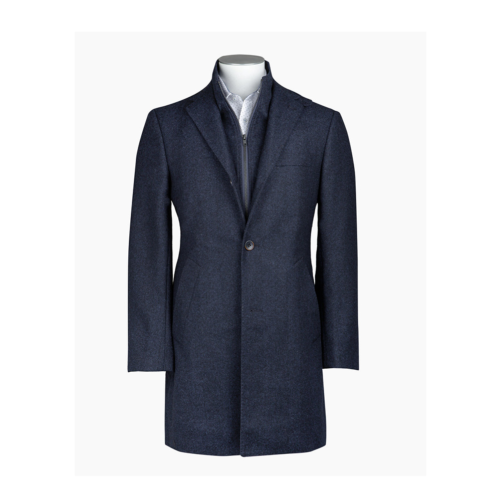 Rembrandt Navy Compton H Bone Overcoat