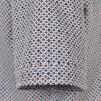 Casa Moda Blue Orange Diamond Pattern Cotton SS Shirt