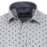 Casa Moda Grey Navy Sail Boat Cotton SS Shirt