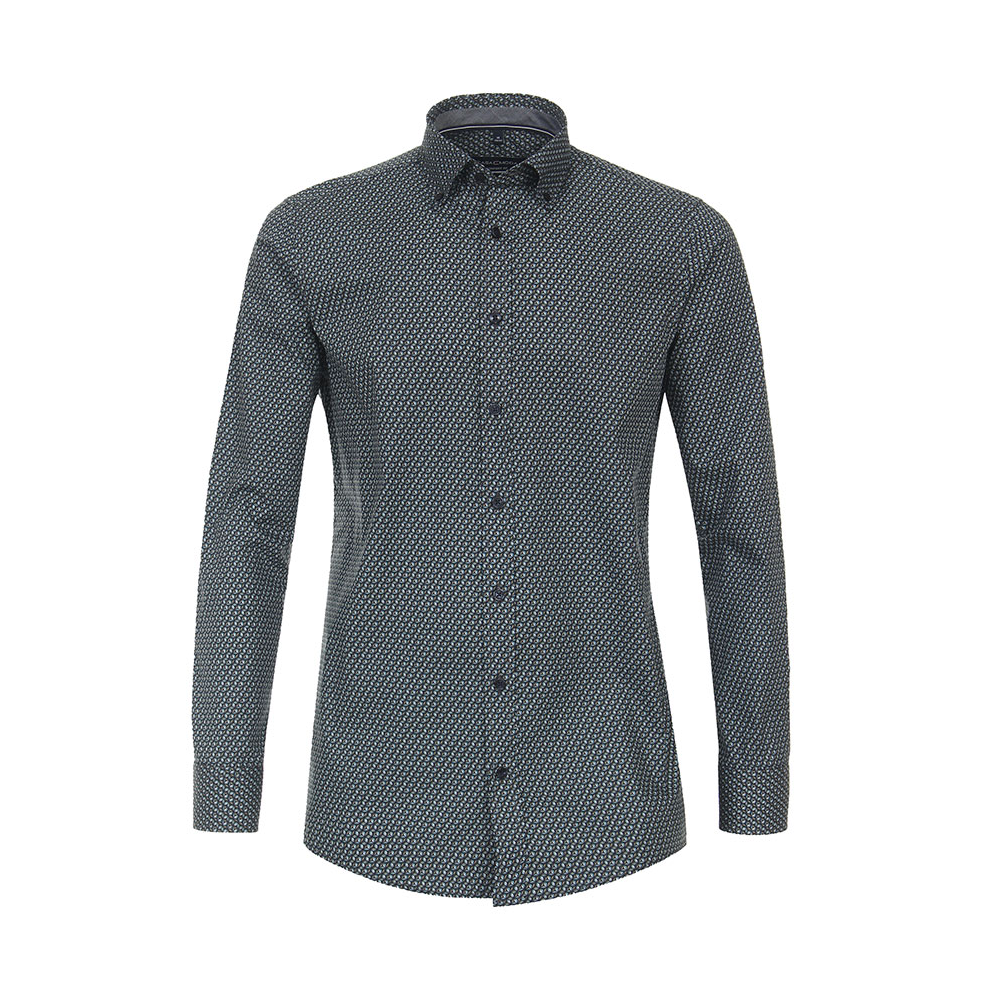 Casa Moda Abstract Pattern Dark Petrol LS Shirt