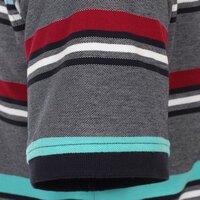 Casa Moda Grey Aqua Striped Contrast Collar