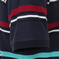 Casa Moda Navy Aqua Striped Polo Easy Care