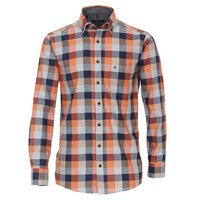 Casa Moda Large Check Orange LS Shirt