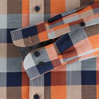 Casa Moda Large Check Orange LS Shirt