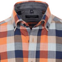 Casa Moda Large Check Orange LS Shirt