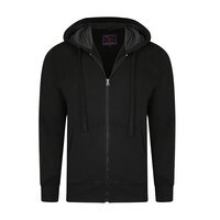 Kam Cotton Mix Plain Full Zip Hoody Black