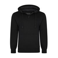 Kam Button Thru Over Head Hoody Black