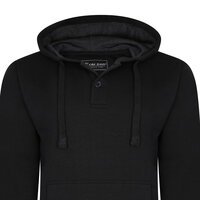 Kam Button Thru Over Head Hoody Black